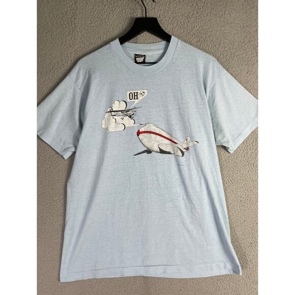 Vintage Screen Stars Best Airplane‎ Graphic T-Shirt XL Single Stitch USA 90s - Picture 4 of 12
